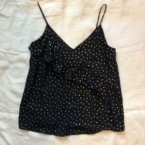 Zara Navy camisole with gold dots